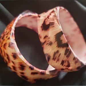 Vintage Art Deco 80s Animal Print Bangles